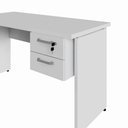 Ver imagem 4 de Mesa Escrivaninha Retangular 135cm x 60cm Tampo 30mm com Gaveteiro 2 Gavetas F5 Office Cor:Cinza