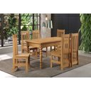 Ver imagem 1 de Conjunto Porto Mesa de Madeira 1,60 e 6 Cadeiras - Caramelo