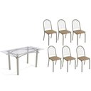 Ver imagem 1 de Mesa Cozinha Elba 150 + 6 Cad Noruega Niquel/Cap Kappesberg