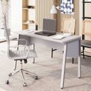 Ver imagem 2 de Escrivaninha Escritório com 120cm Industrial Tampo Chanfrado e Pés Metal F5 Office Executive Cinza