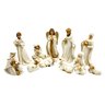 Presépio De Porcelana Branco E Dourado Natal 11pc - 1