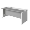 Ver imagem 4 de Mesa de Escritório Diretor com Caixa de Tomadas e Porta Objetos 180cm Corporate Cinza Sagrado e Branco