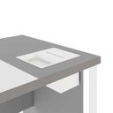 Ver imagem 6 de Mesa de Escritório Diretor com Caixa de Tomadas e Porta Objetos 180cm Corporate Cinza Sagrado e Branco