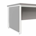 Ver mais imagens de Mesa de Escritório Diretor com Caixa de Tomadas e Porta Objetos 180cm Corporate Cinza Sagrado e Branco