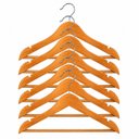 Ver imagem 1 de Kit 6 Cabide de Madeira Adulto com Cava e com Barra Resistente Rrister Premium