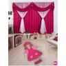 Kit Decoração para Quarto de Menina = Cortina Malha Jéssica + Tapete Pelucia Big Camponesa - Pink - 1