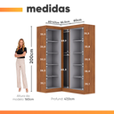 Ver imagem 3 de Guarda Roupas Modulado Closet de Canto 5 Portas Madrid