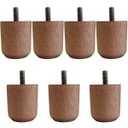 Ver imagem 1 de Conjunto de 7 Pés Baixos para Cama Box Kit Pé de Cama de Madeira 5cm Cor Mel