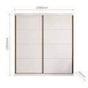 Ver imagem 3 de Guarda Roupa 2 Portas de Deslizantes 219 cm X 230 cm X 55,5 cm 100% MDF Cor:Branco