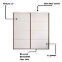 Ver imagem 4 de Guarda Roupa 2 Portas de Deslizantes 219 cm X 230 cm X 55,5 cm 100% MDF Cor:Branco
