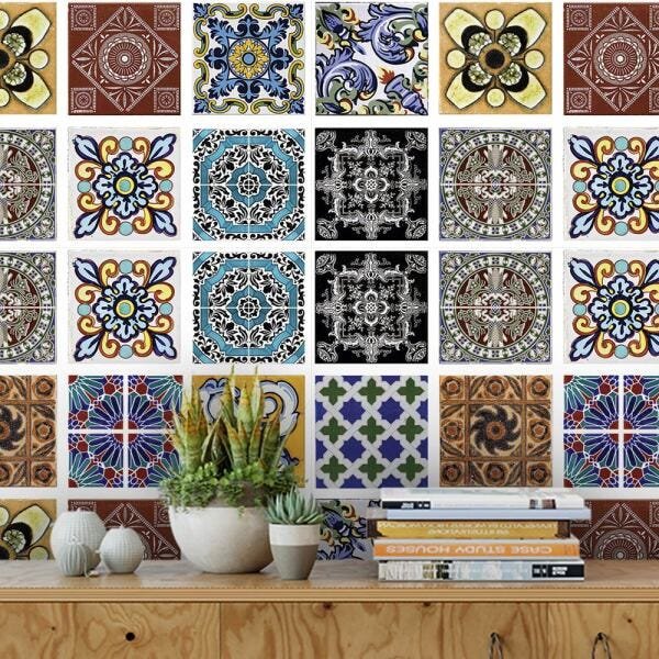 Papel De Parede Para Cozinha Azulejo Português Lavável Mod4 - 1