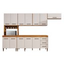 Ver imagem 1 de Cozinha Modulada 12 Portas 3 Gavetas Atenas Kaiki Móveis:nature/off