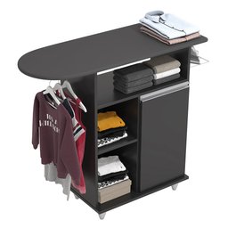 Tábua de Passar com Balcão 01 Porta Lis Preto 107 cm - D'Rossi DRossi - 3