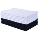 Ver imagem 1 de Kit 12 Toalhas de Rosto para Salão de Beleza Perfeito Estilo - Preto e Branco