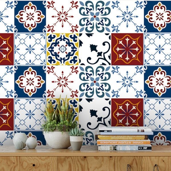 Papel De Parede Para Cozinha Azulejo Português Lavável Mod17 - 1