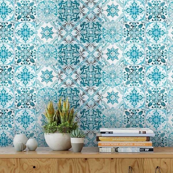 Papel De Parede Para Cozinha Azulejo Português Lavável Mod44 - 1