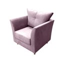 Ver imagem 3 de Kit Namoradeira + 1 Poltrona Decorativa Isis Suede Rosê Pés Madeira Ms Decor