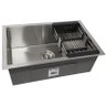 Cuba Quadrada Inox  Cozinha Pia Embutir Sobrepor Gourmet 6040 Premium com Acessórios - 2