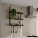 Ver imagem 1 de Prateleira Decorativa Londres 80 Cm Preto e Imbuia