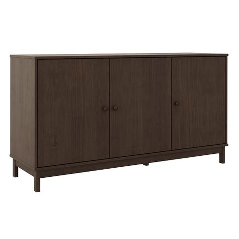 Buffet Aparador 160cm 3 Portas Madeira Maciça Vitalis Café F07 - Mpozenato