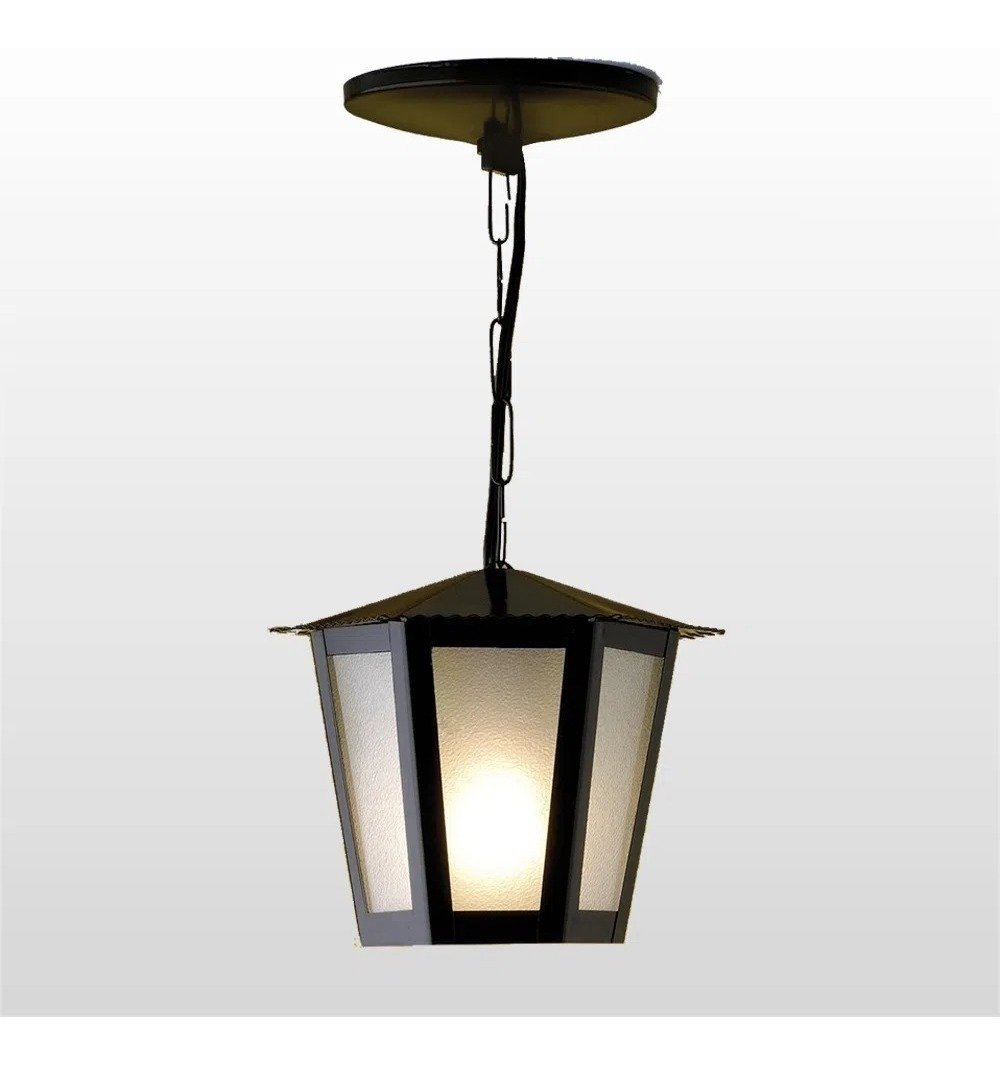 Kit C/ 5 Luminárias Pendente Colonial Sextavado Preto MadeiraMadeira