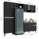 Ver imagem 3 de Cozinha Completa Modulada 4 Peças Vanessa Preto Fosco AJL Móveis
