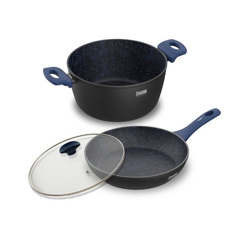 Panelas Polishop Ichef Home com Tampa - Family e Sauté 24cm - Azul | Ichef