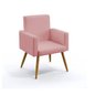 Poltrona Nina Decorativa Suede Rose para Escritorio, Sala Salão Biselos-decor - 1