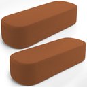 Ver imagem 1 de Kit 02 Puffs Decorativos Orgânicos para Living Quarto 140cm Doha W01 Bouclê Terracota - Lyam Decor