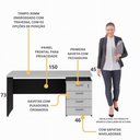 Ver imagem 3 de Escrivaninha Mesa Escritório 150cm 4 Gavetas Flex Multimóveis CR25317