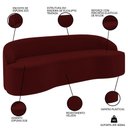 Ver imagem 3 de Sofá 4 Lugares para Sala de Estar Living 230cm Theo D06 Veludo Bordô - Mpozenato
