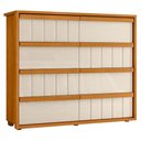 Ver imagem 1 de Cômoda 8 Gavetas Corrediças Metálicas Tarsila 136cm MDF Cinamomo/Off White Quarto