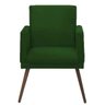 Poltrona Lina Com Base Escitório Sala Recepção Suede Verde - 2
