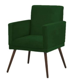 Poltrona Lina Com Base Escitório Sala Recepção Suede Verde - 3