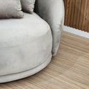 Ver mais imagens de Poltrona Ayla Giratória Redonda Veludo Bege com 3 Almofadas Larbelle