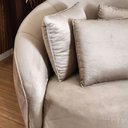 Ver imagem 6 de Poltrona Ayla Giratória Redonda Veludo Bege com 3 Almofadas Larbelle