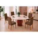 Ver imagem 1 de Mesa Sala Jantar Tokyo+6 Cadeiras Nara Canela DJ Móveis