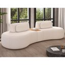 Ver imagem 1 de Sofá Curvo Modulado Retrátil 285cm Hyun Bouclé Suave Off White - Sallar Home