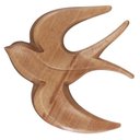 Ver imagem 1 de Escultura Parede Madeira Pássaro 25x25x2cm Bege Flor Arte Flor e Arte