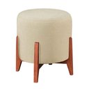 Ver imagem 1 de Puff Banqueta Thor Assento de Luxo Linho Cru(bege Claro)