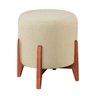 Puff Banqueta Thor Assento de Luxo Linho Cru(bege Claro) - 1
