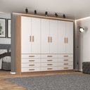 Ver imagem 1 de Guarda-roupa Casal New Mônaco 6 Portas 12 Gavetas Branco/demolição - Evidência Móveis