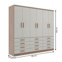 Ver imagem 4 de Guarda-roupa Casal New Mônaco 6 Portas 12 Gavetas Branco/demolição - Evidência Móveis