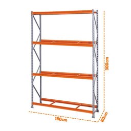 Mini Porta Pallet Inicial Mpp4nspi 180x80x300cm 4 Níveis Estante para Armazenagem 500kg - 3