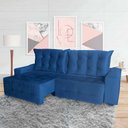 Ver imagem 1 de Sofá Euro Retrátil e Reclinável 290cm Veludo Light Azul – WS Estofados