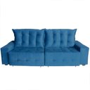 Ver imagem 2 de Sofá Euro Retrátil e Reclinável 290cm Veludo Light Azul – WS Estofados