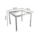 Ver imagem 2 de Mesa de Sala Jantar Reno M002 Aço C/tampo Vidro 90x90cm Cromada - Kappesberg