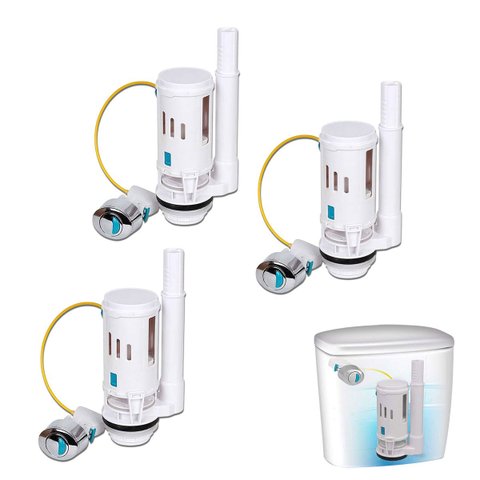 Reparo Caixa Acoplada Assento Kit 3 Uni Valvula Drenagem Vaso Sanitario Botao Descarga Tanque Banhei