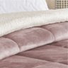 Edredom Esquimó Queen Dupla Face Sherpa Toque Lã Carneiro - Rosê - 3
