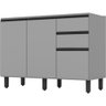 Cozinha Modulada Belize 14 Portas 05 Gavetas Henn - Cinza - 5